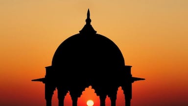 The watchtower canopy frames the setting sun perfectly. #bruisedpassports