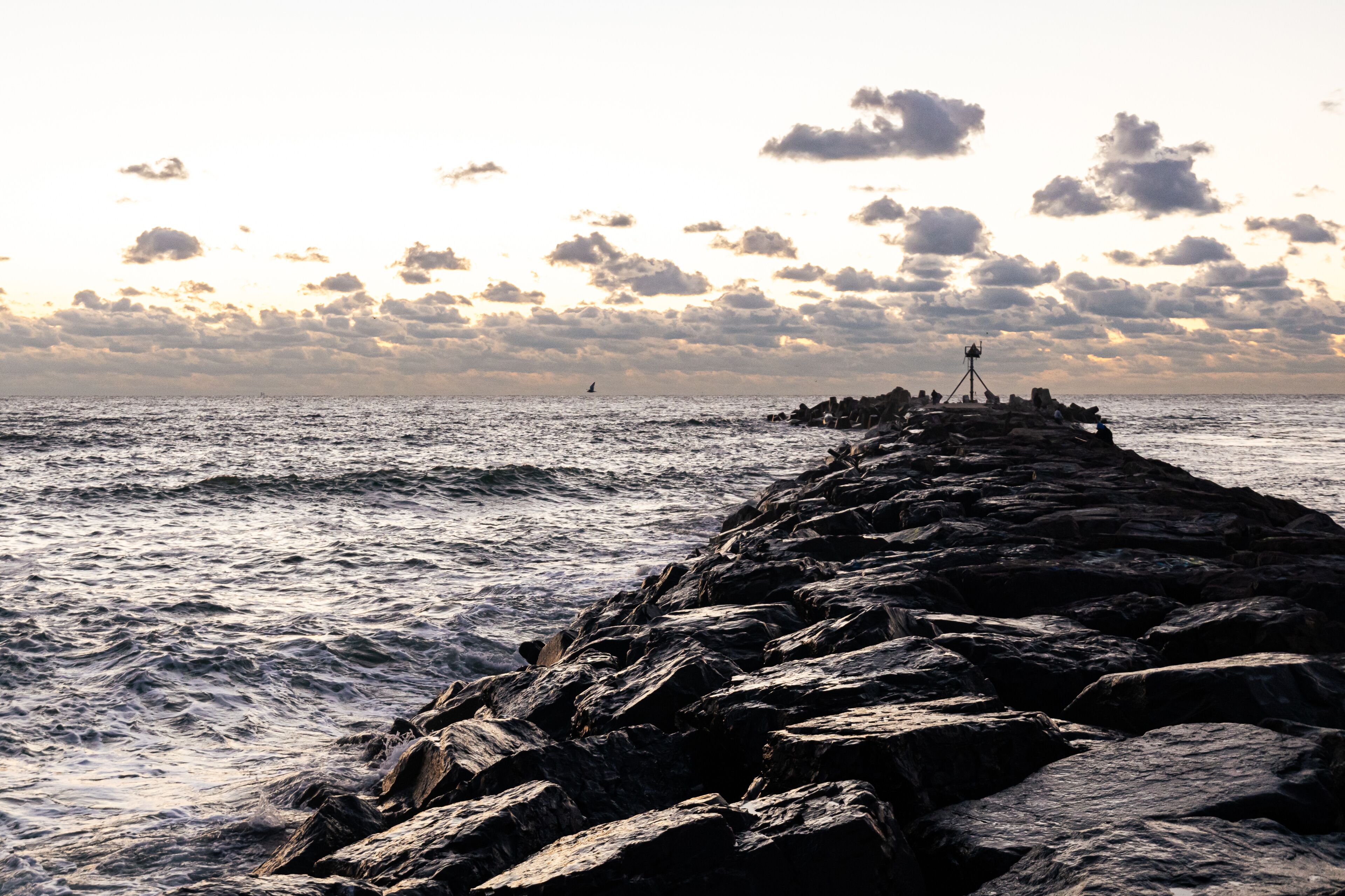 Sunrise over the jetty at Manasquan Inlet