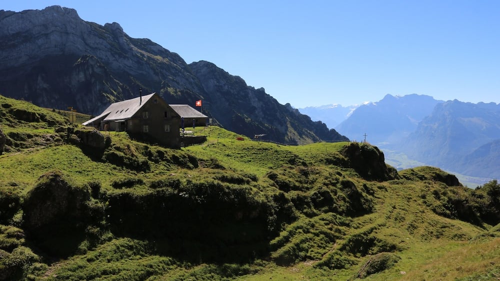 NO EDITING: today I was hiking with my brother and we passed this restaurant on the Alp Oberchäseren on our way onto the mountain Speer...