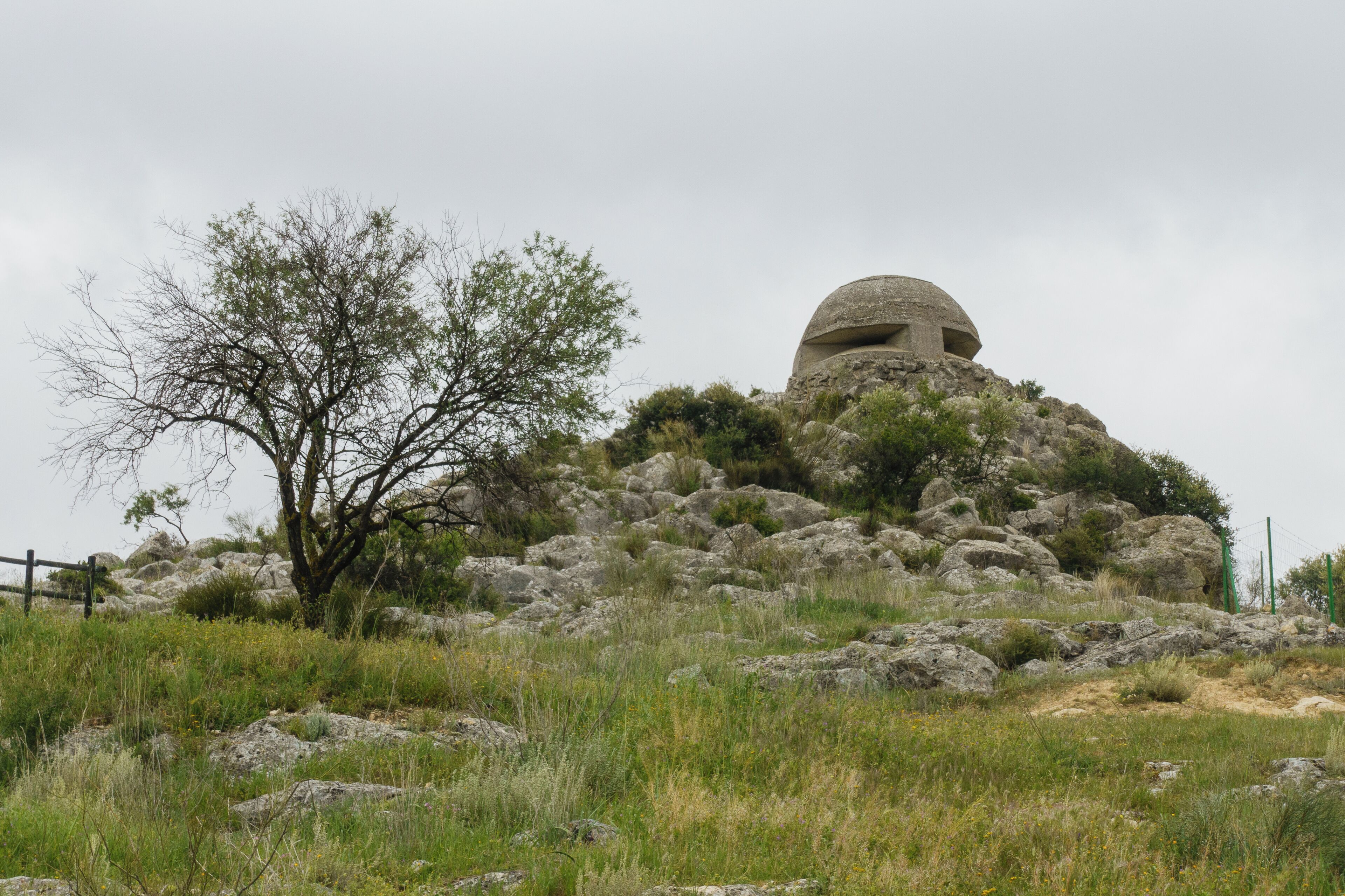 Group of bunkers of Alamillo in Luque, Cordoba, Spain. Exterior view of a bunker.
