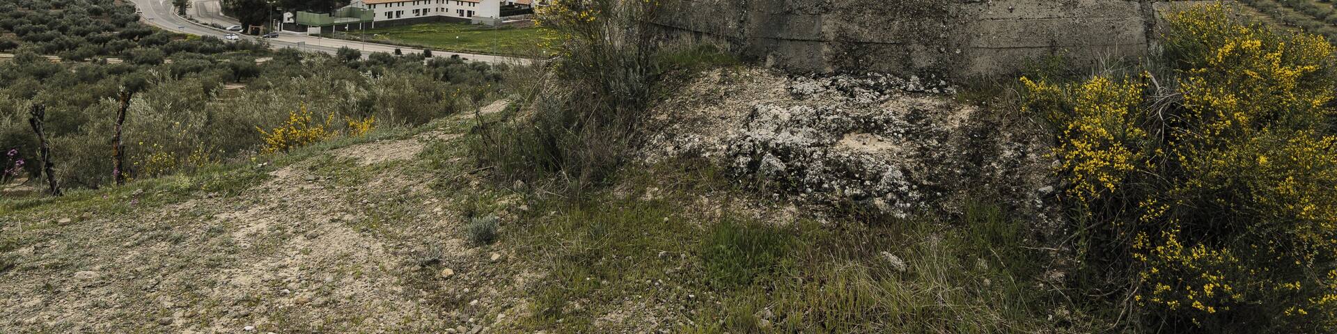 Group of bunkers in Cerro del Aceitunillo in Luque, Cordoba, Spain. Exterior view of a bunker.