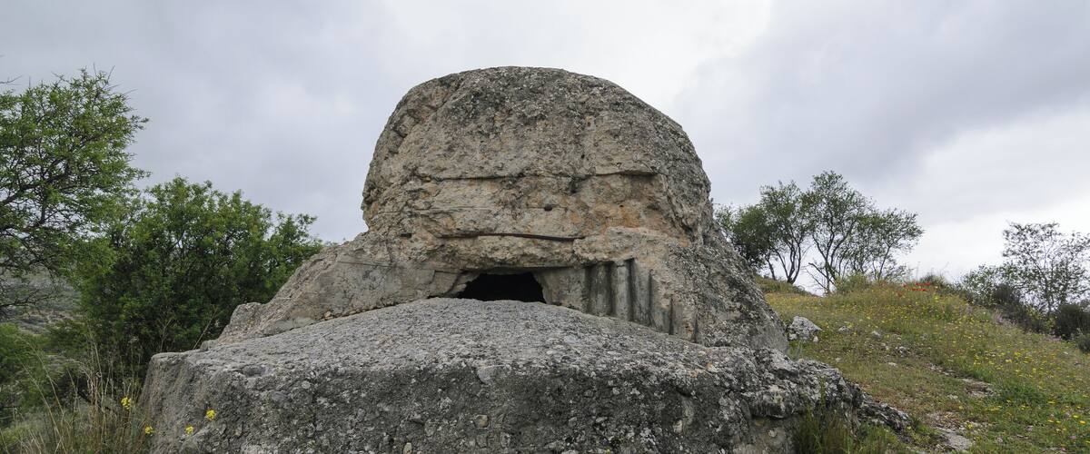 Group of bunkers of Alamillo in Luque, Cordoba, Spain. Exterior view of a bunker.