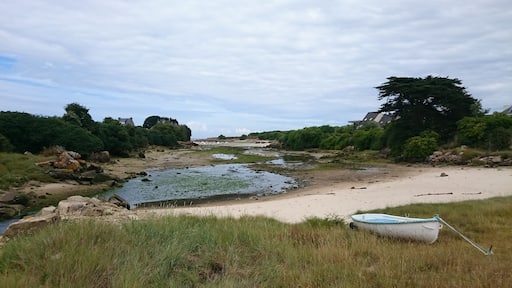 Une plage au bout d'une grêve à Mogueriec.