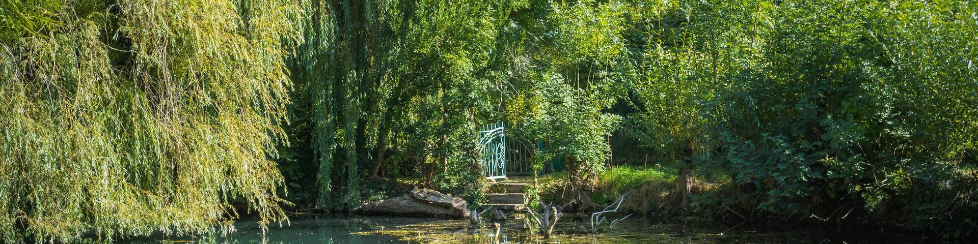 The marshes of Bourges (Berry, France) are 135 hectares of swamps changed to lovingly cultivated gardens, not far from the historic center