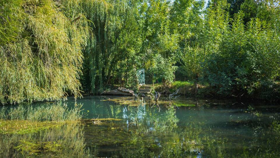 The marshes of Bourges (Berry, France) are 135 hectares of swamps changed to lovingly cultivated gardens, not far from the historic center