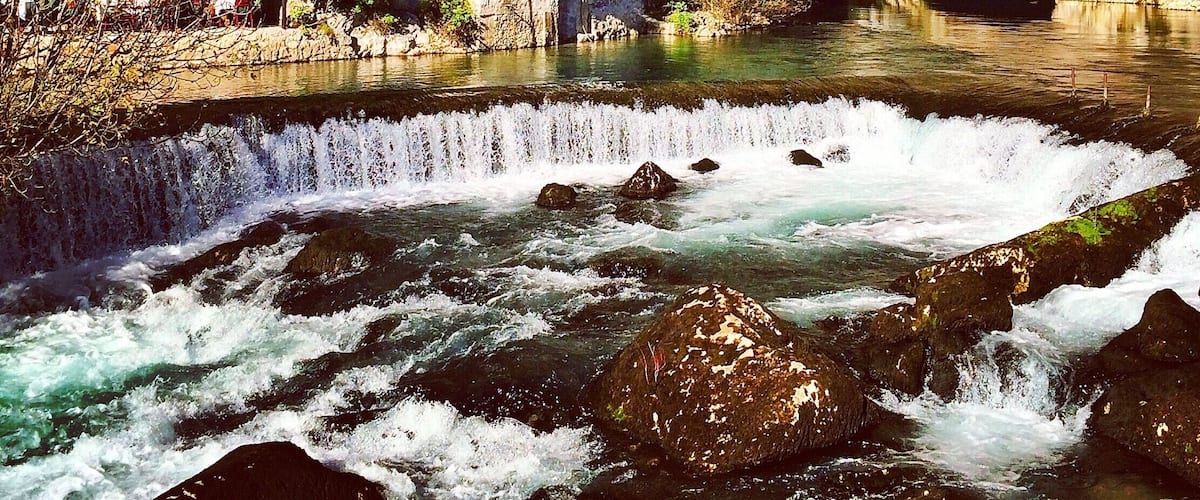Blagaj Tekije, Mostar
Blagaj Tekije is slightly outside of Mostar town but is definitely worth the pit stop. Sit by the restaurant to sip a cup of coffee while you listen to the sound of water running underneath the restaurant floor.