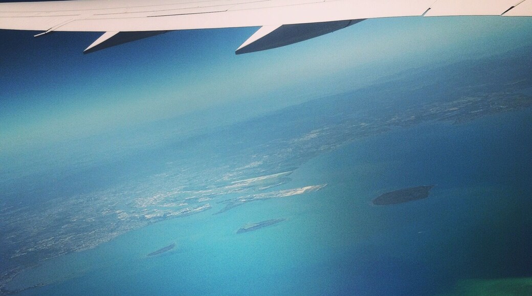 Flying low over the Great Barrier Reef!