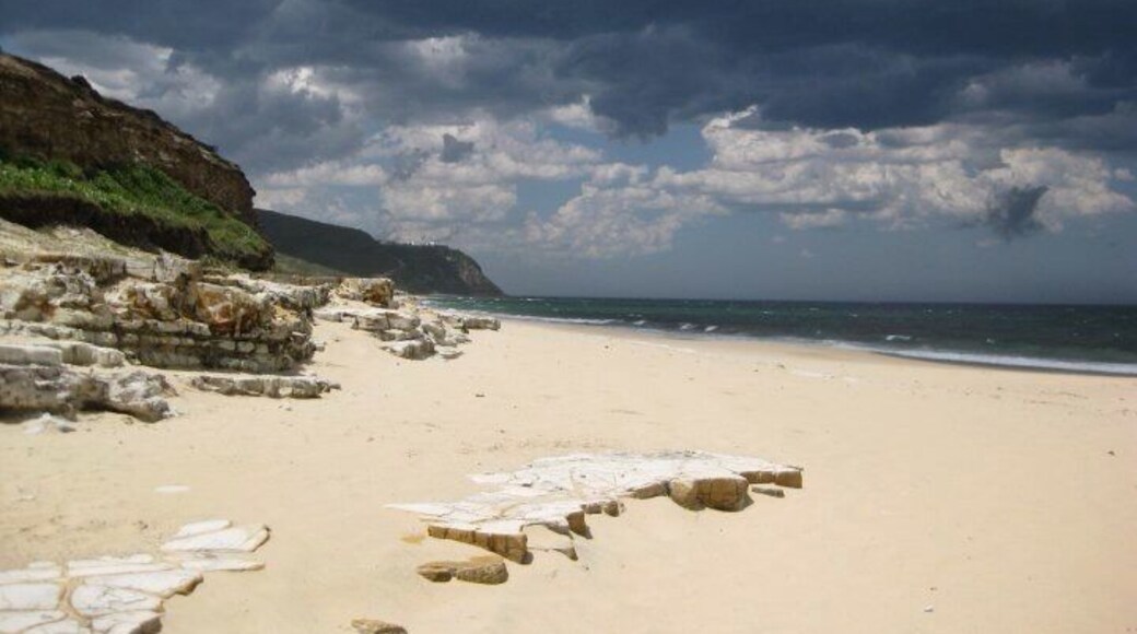 A summer storm breaking at the beach near Glenrock Lagoon.