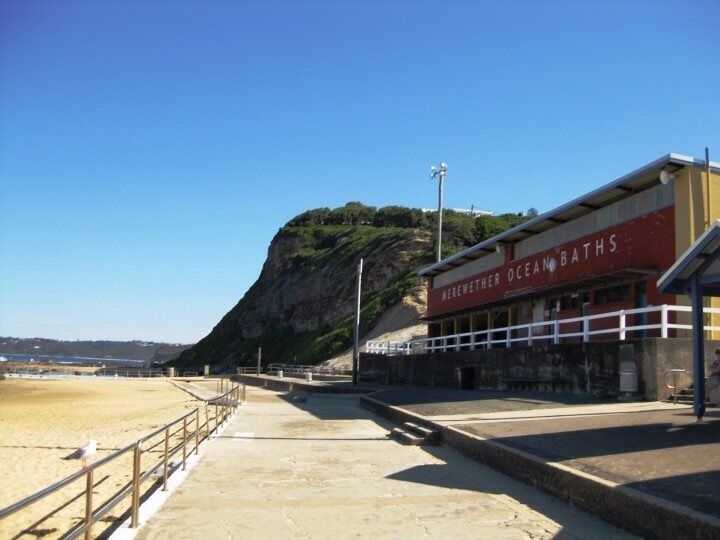 The Ocean Baths on a summer day.