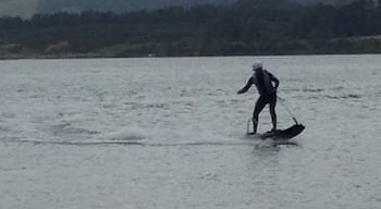 So much fun trying jet boards! Cross between wake boarding and snowboarding, no boat needed to zip across the bay 😊