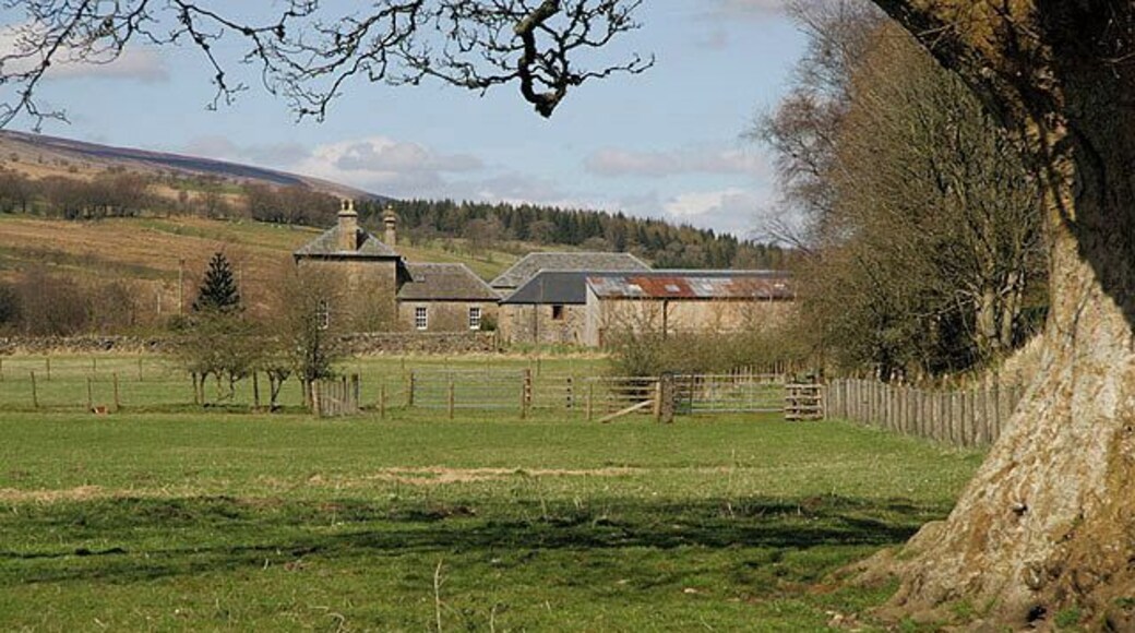 Mangerton Farm. Viewed from the ruins of Mangerton Tower 1252247.