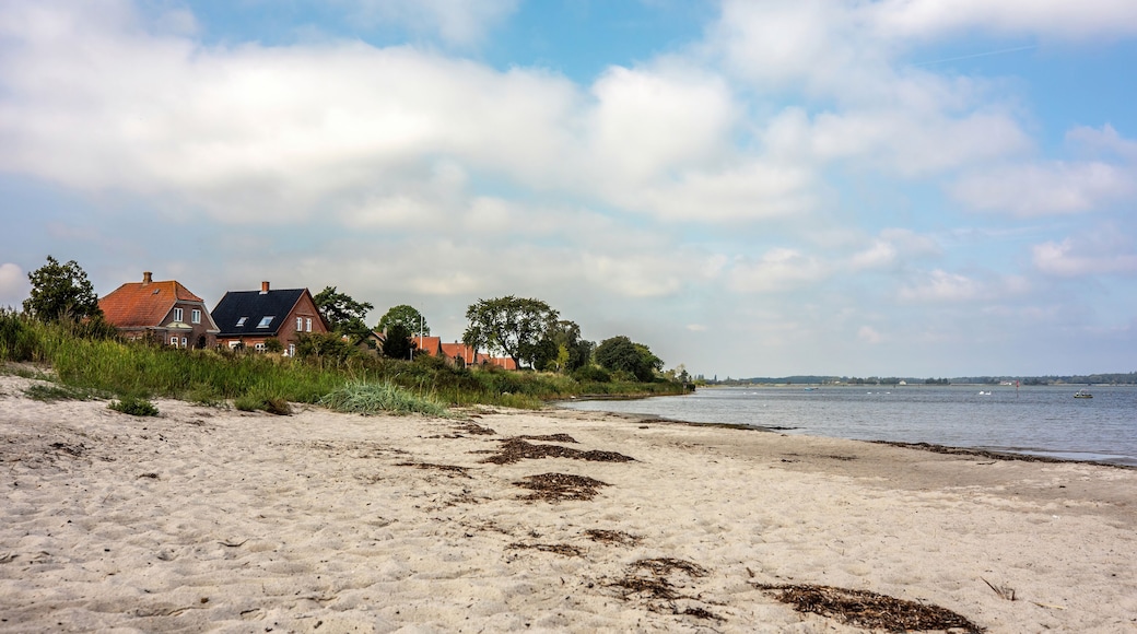 View at Bandholm, northern Lolland, region Zealand in Denmark, in summer