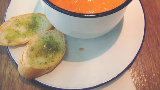 Amazing coffee and soup at The Morning After in the international departure area.