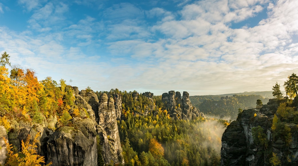 Bastei bridge on Saxony mountains