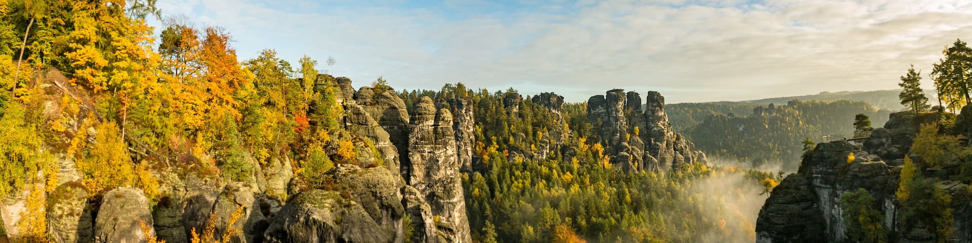 Bastei bridge on Saxony mountains