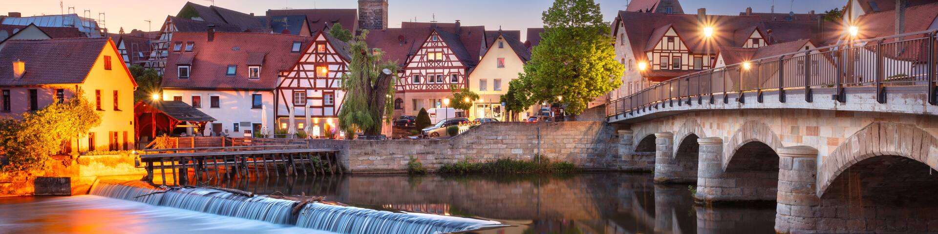 Lauf an der Pegnitz, Bavaria, Germany. Cityscape image of beautiful historical Bavarian city of Lauf an der Pegnitz, Germany at summer sunset.
