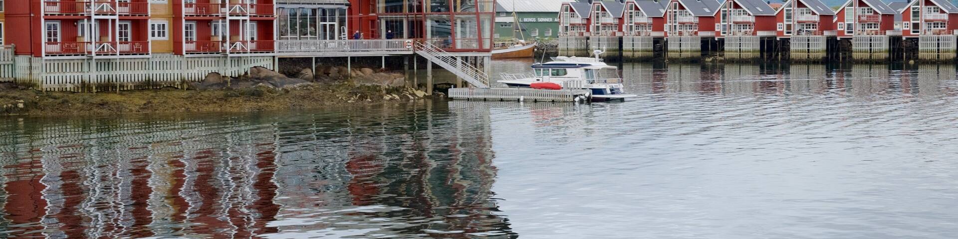 Svolvaer featuring a bay or harbor and a small town or village