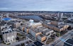 Aerial view of UMASS Lowell in early winter
