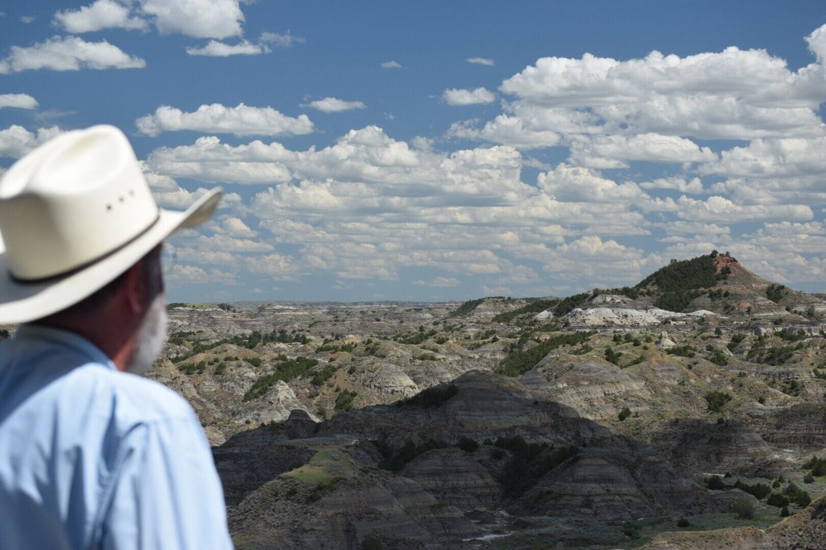 Overlooking the badlands from Pine on the Rock in Makoshika state park