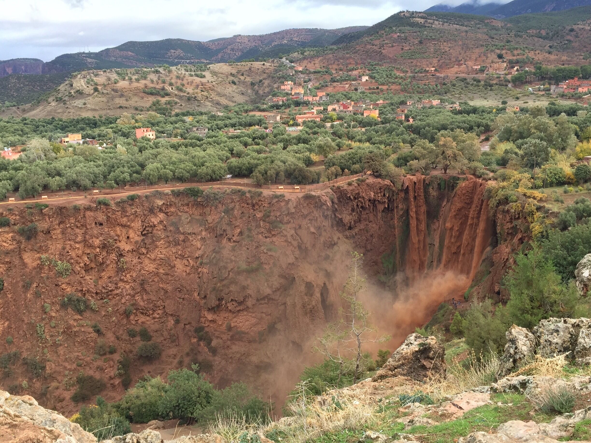 The Falls had changed colour due to heavy rain