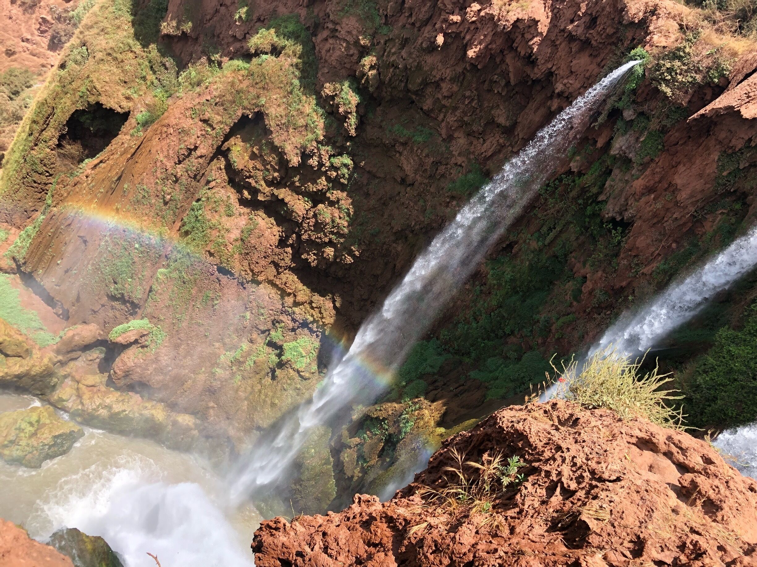 Amazing rainbow in one of the most beautiful places in #Marrakesh #rainbow #live #life #ouzoud #waterfalls 