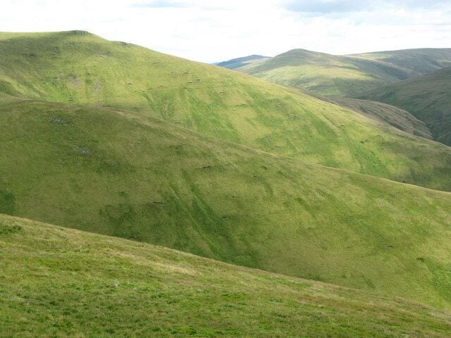 Rolling green hills with a clear sky.
