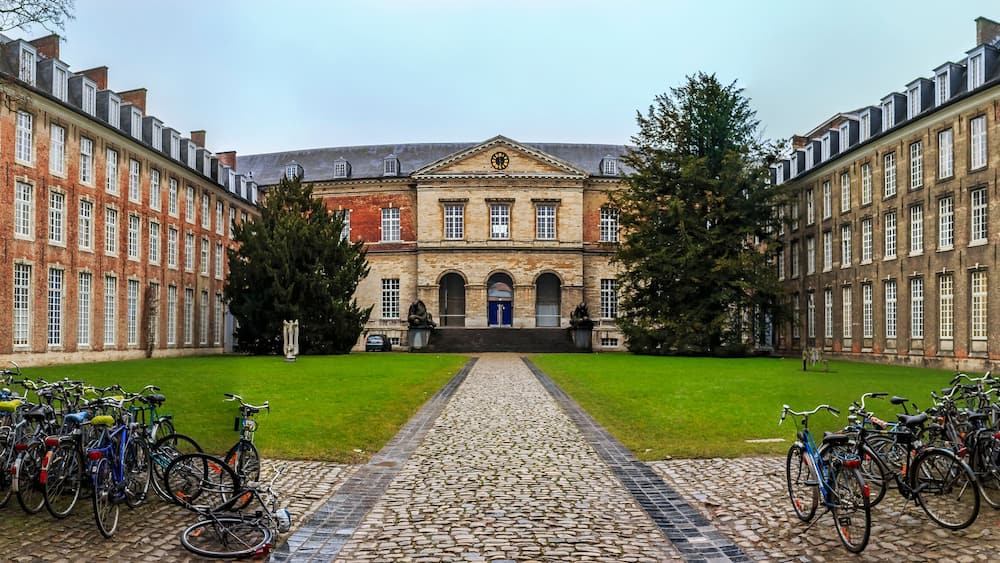 Panorama of Pauscollege or Pope’s College in Leuven, Blegium, founded in 1523 for theology students