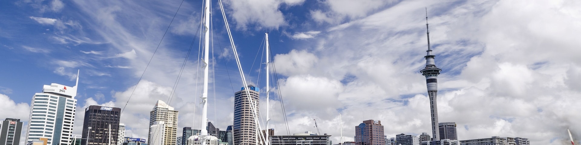 Auckland harbour and skyline, New Zealand, Oceania