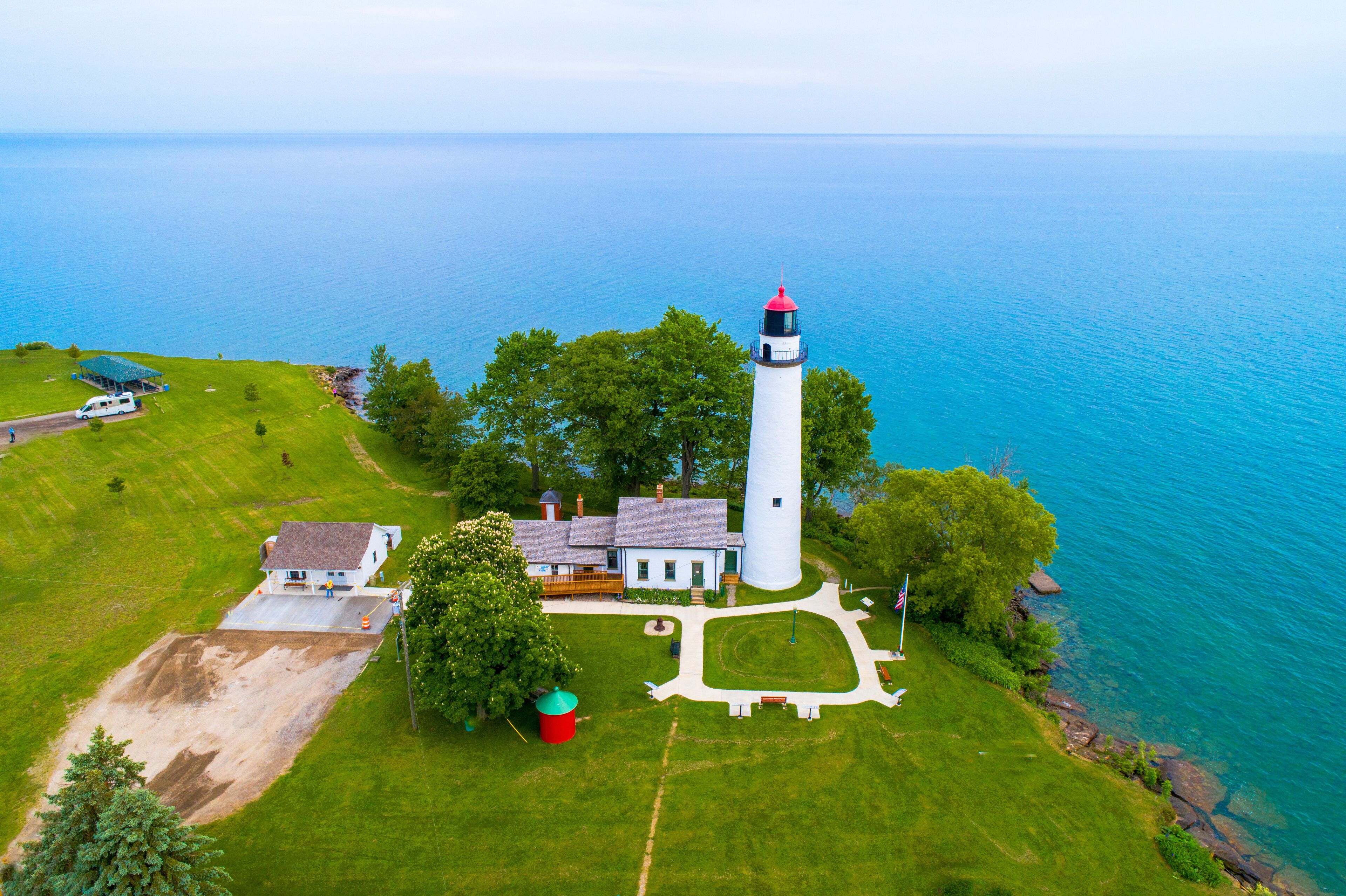 POINTE AUX BARQUES LIGHTHOUSE at Port Austin Michigan in Michigans thumb. Created 06.10.24