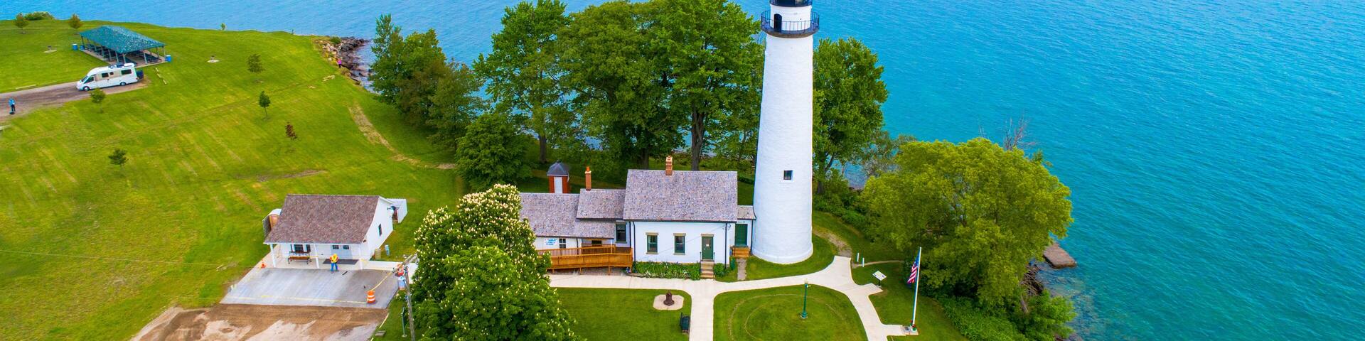 POINTE AUX BARQUES LIGHTHOUSE at Port Austin Michigan in Michigans thumb. Created 06.10.24