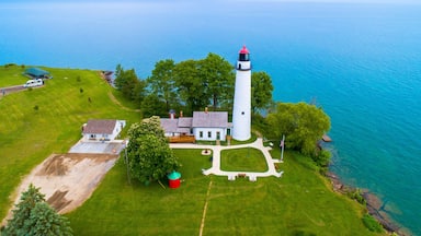 POINTE AUX BARQUES LIGHTHOUSE at Port Austin Michigan in Michigans thumb. Created 06.10.24