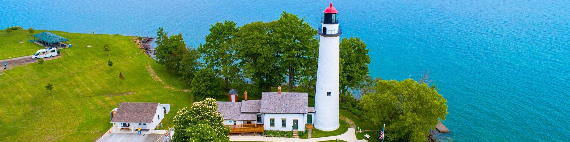 POINTE AUX BARQUES LIGHTHOUSE at Port Austin Michigan in Michigans thumb. Created 06.10.24