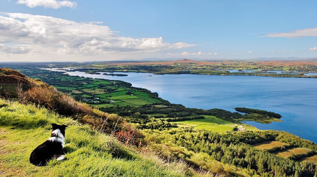 Lower Lough Erne from Cliffs of Magho looking west over County Fermanagh near Beleek Enniskillen toward Donegal Bay. Ireland
