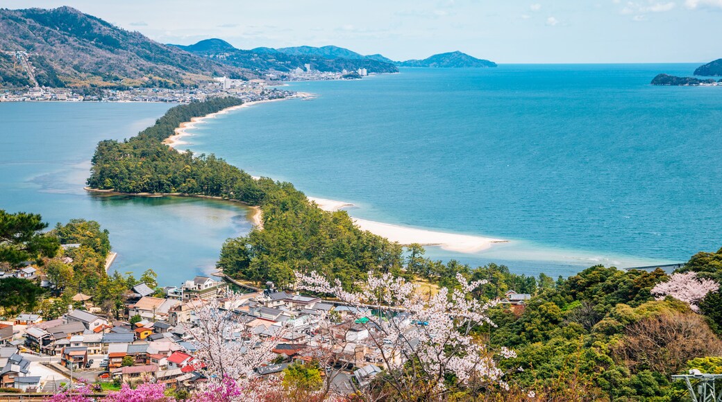 Amanohashidate nature scenic view at spring in Kyoto, Japan