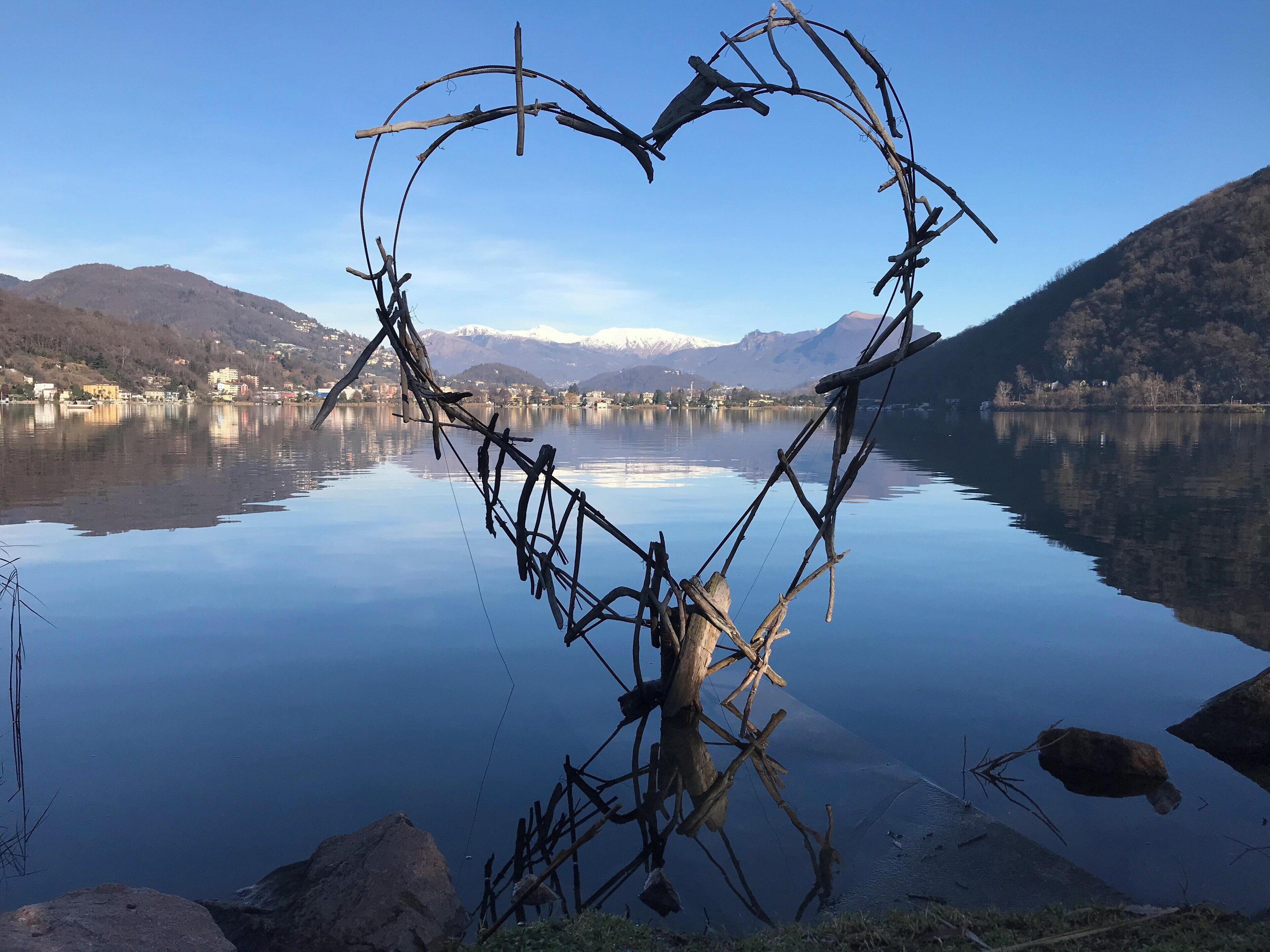Walking along the lake and found some beautiful spots like this romantic heart #winterseason