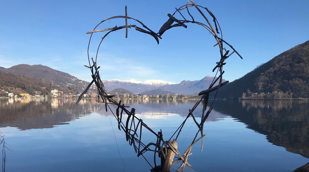 Walking along the lake and found some beautiful spots like this romantic heart #winterseason