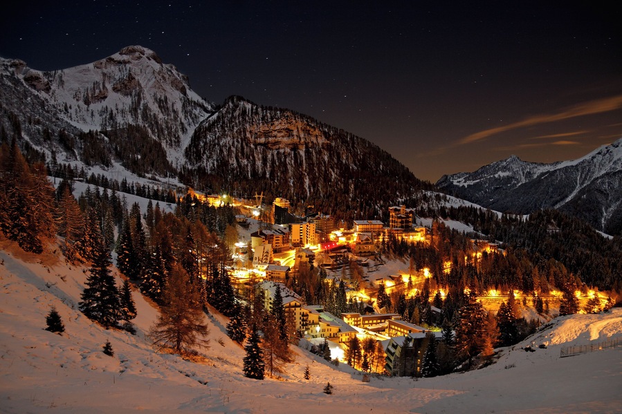 Foppolo, mountain village near Bergamo in Italy