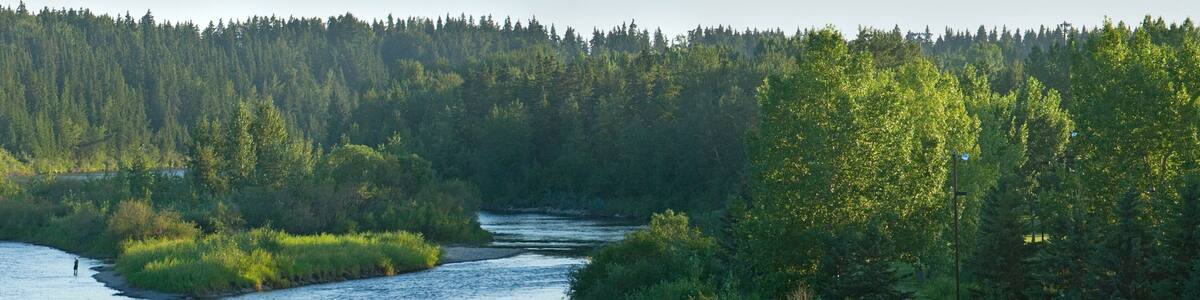 Red Deer featuring a lake or waterhole, landscape views and kayaking or canoeing