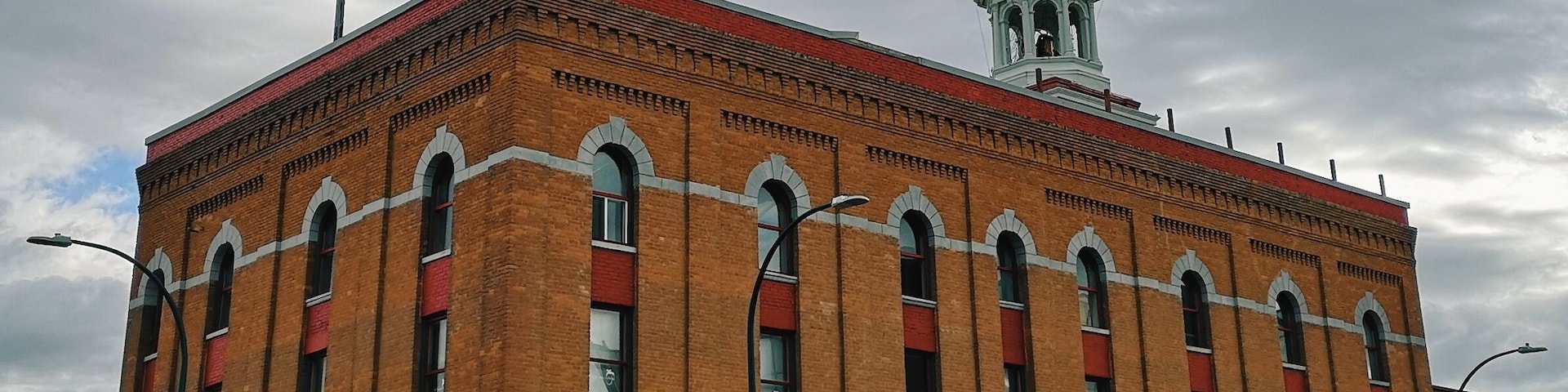 An old immaculate brick building is fire hall number 1. The building was built in 1908 and still stands as a historic building in Lethbridge's downtown core