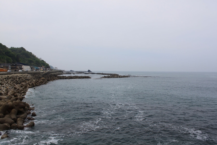 あつみ温泉駅付近の風景