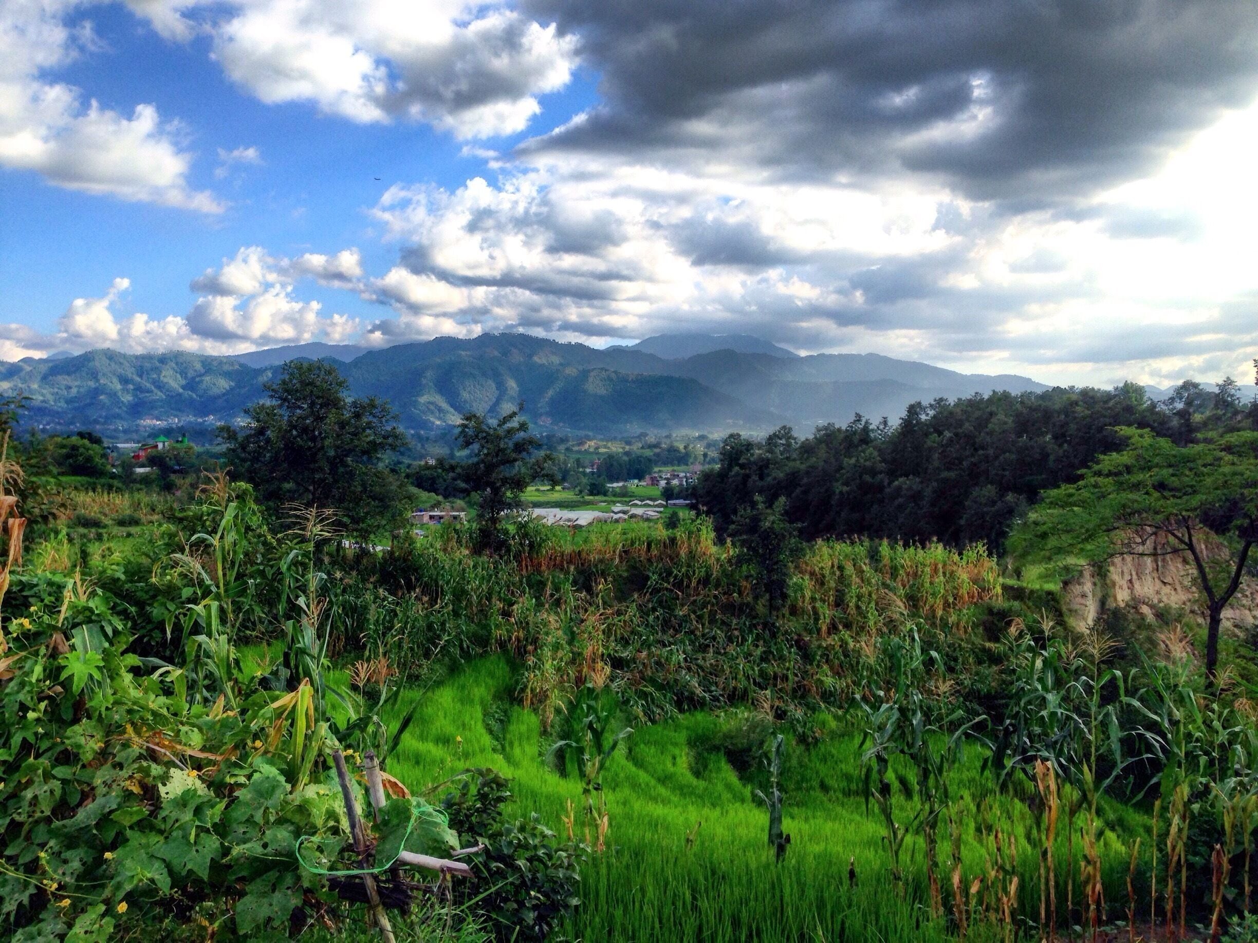 Countryside as seen while on the way to Nagarkot Nepal. 