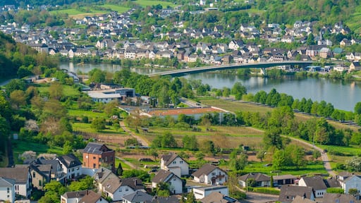 Alken and Loef town on the Moselle River in the Rhineland-Palatinate state of Germany in Spring