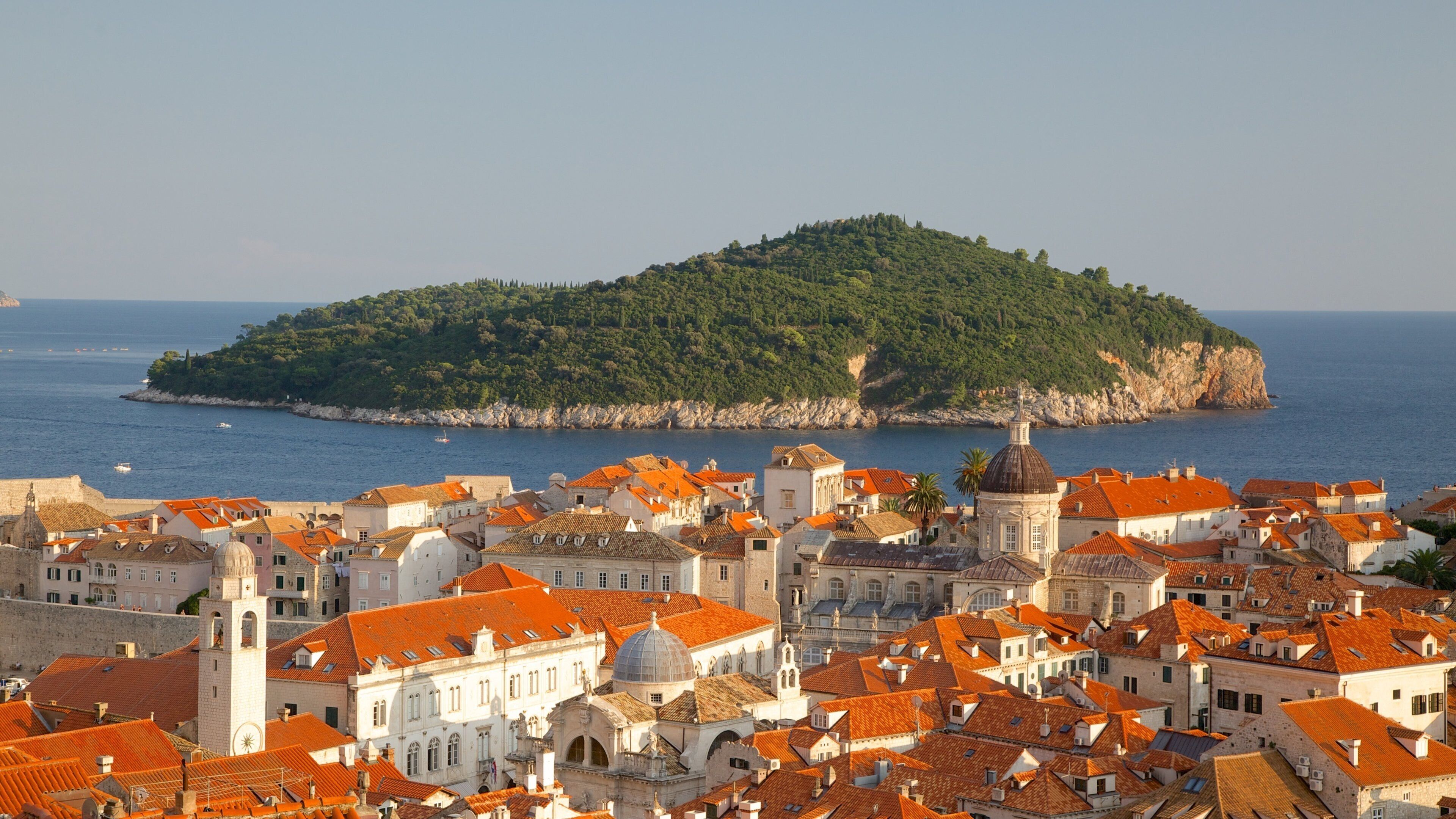 Lokrum Island showing a coastal town and island images