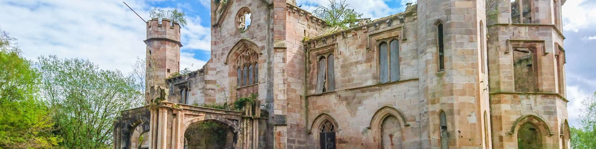 Look at Cambusnethan Priory Ruin also known as Cambusnethan House located in Wishaw, North Lanarkshire, Scotland.