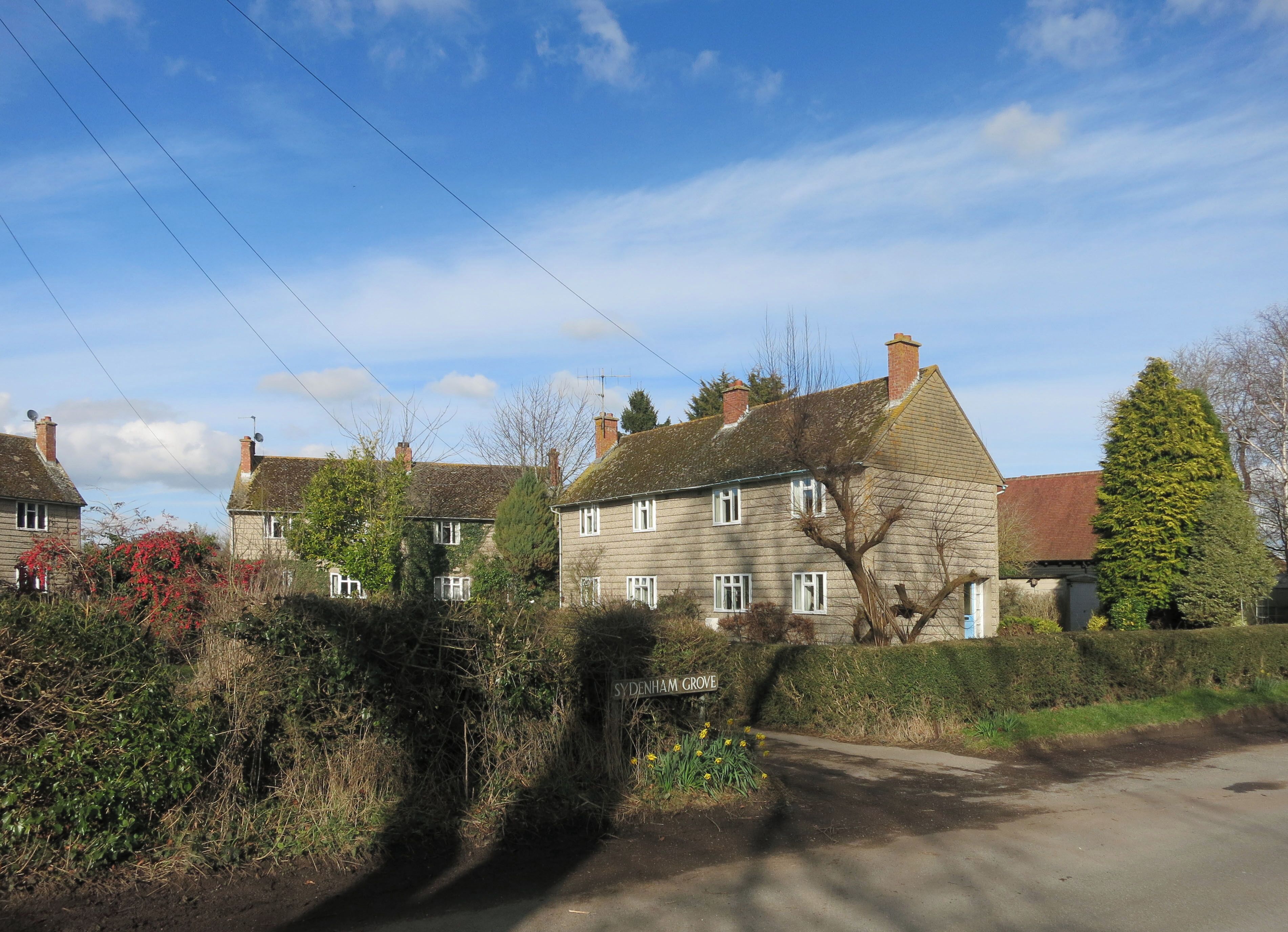 Sydenham Grove. A group of early post war houses in the middle of the village.