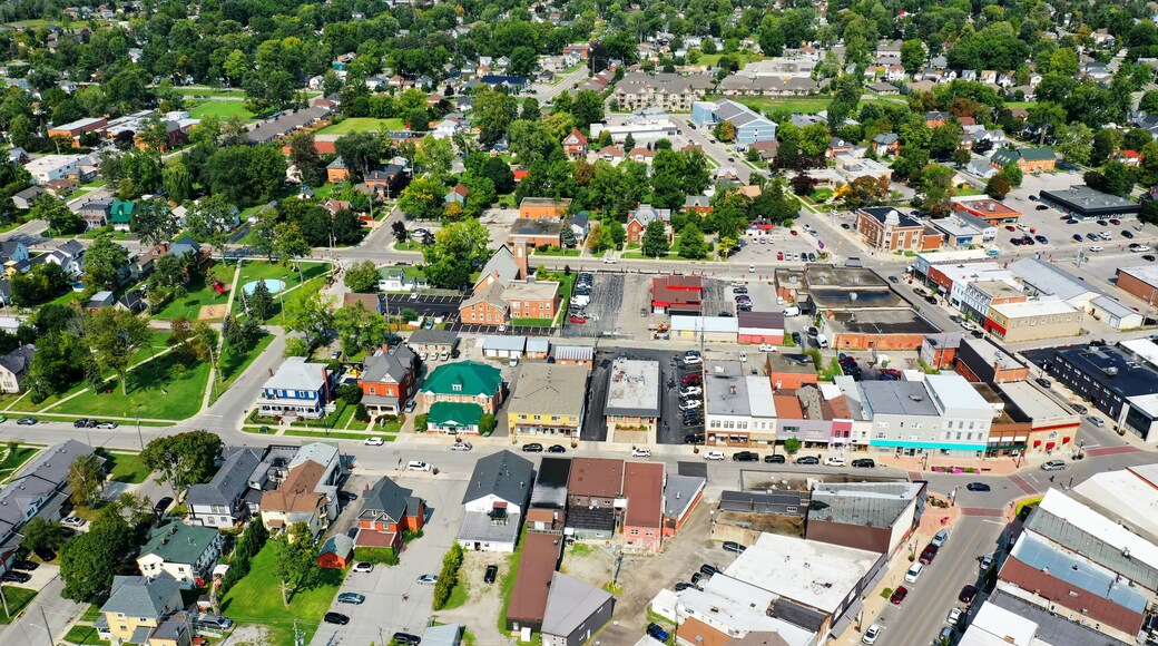 Aerial view of Dunnville, Ontario, Canada on a beautiful day