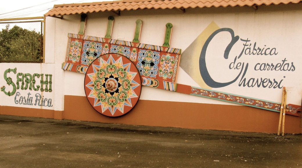 Sarchi is a quick bus ride from San Jose where you can buy lots of souvenirs and a very walkable town where you can explore for a day.
The city is famous for the ox carts seen all over Costa Rica! There's also a larger than life ox cart in the center of town.