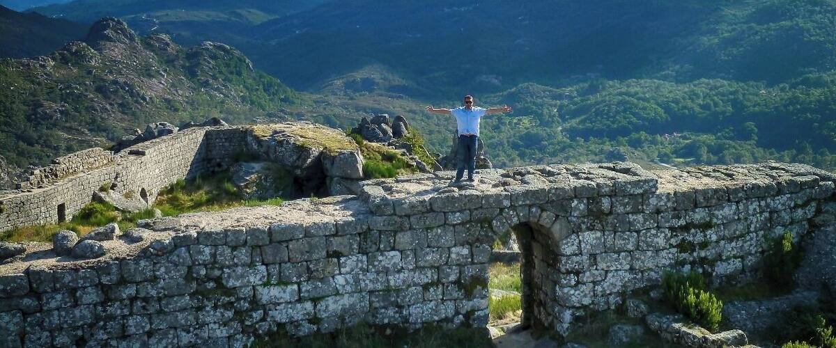 Visiting the ruins from the Castle of Castro Laboreiro. The views are amazing from the top of this Romanesque style castle located on an isolated hilltop. The way up is a nice trail and takes around 30m from the village center.