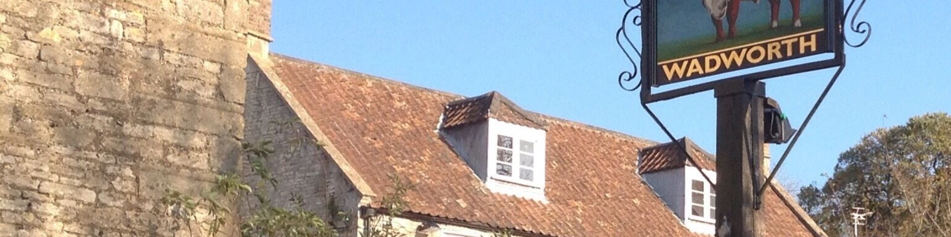 Less than a mile after walking under the M4, through a few muddy fields, lovely place to eat.