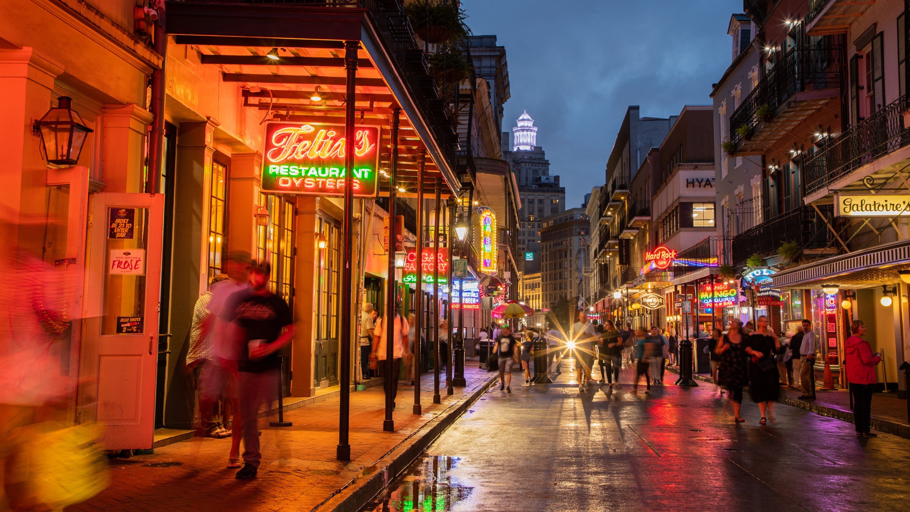 Bourbon Street featuring nightlife, street scenes and night scenes